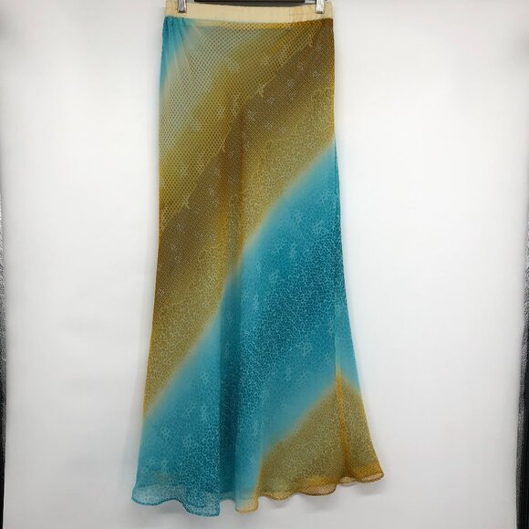 Yellow & Blue Ombre Mermaidcore Maxi Skirt size ~L - Picture 2 of 12